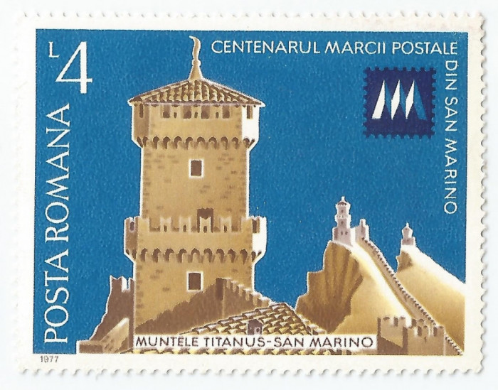 Romania, LP 941/1977, Centenarul marcii din San Marino, MNH