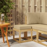 vidaXL Bancă de exterior Alb 43 x 43 x 45 cm Lemn Solid de Acacia 901665