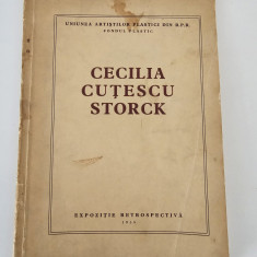 Cecilia Cutescu Storck carte cu autograf Expozitie retrospectiva 1958