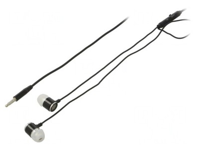 Căști In-Ear cu Microfon Jack 3,5mm Negru 0,9m foto