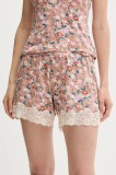 United Colors of Benetton pantaloni scurți de pijama culoarea bej, dantela, 3RKC3900W