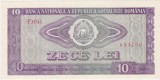 Bancnotă Rom&acirc;nia 10 lei 1966, Republica Socialistă Rom&acirc;nia, seria F.0344