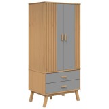 Cumpara ieftin Sifonier "OLDEN", gri/maro, 76,5x53x172 cm, lemn masiv pin