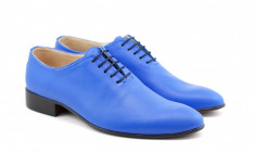 Pantofi barbati eleganti din piele naturala ENZO BLUE SKY foto
