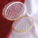 CASETA BOMBONIERA CRISTAL CU RAMA DIN ALAMA 15.5 CM