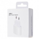 Incarcator retea MHJE3ZM/A, USB Type C, compatibil cu Apple Iphone 11/12/13/14, 20W, Alb, Retail Box, Oem