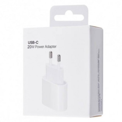 Incarcator retea MHJE3ZM/A, USB Type C, compatibil cu Apple Iphone 11/12/13/14, 20W, Alb, Retail Box foto