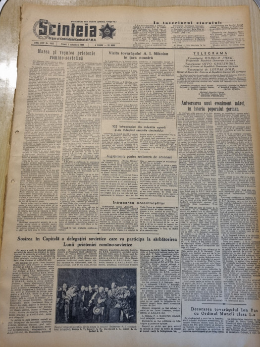 scanteia 7 octombrie 1955-art. 6 ani de republica democrata germana