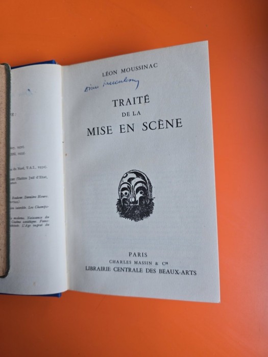 Trait&eacute; de la mise en sc&egrave;ne - L&eacute;on Moussinac- ex libris Dinu Ianculescu