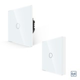 Cumpara ieftin Pachet Intrerupator Simplu RF433 + Telecomanda 1 Canal RF433 cu Touch Din Sticla LUXION SmartElectro IntelligentHouse