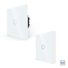 Pachet Intrerupator Simplu RF433 + Telecomanda 1 Canal RF433 cu Touch Din Sticla LUXION SmartElectro IntelligentHouse