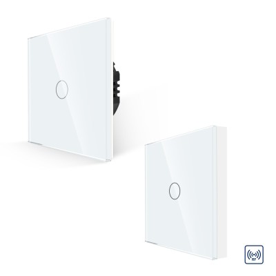Pachet Intrerupator Simplu RF433 + Telecomanda 1 Canal RF433 cu Touch Din Sticla LUXION SmartElectro IntelligentHouse foto