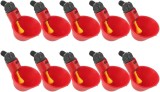 Set 10 Adapatoare Pui ABS Rosu/Negru - Adapator Plastic Pasari - Accesorii Pui de Carne, Gaini, Prepelite
