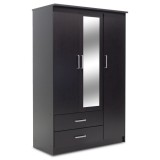 Cumpara ieftin Dulap Olympus Cu 3 Uși Și Sertare + Oglindă Culoare Wenge 120x57x183 cm