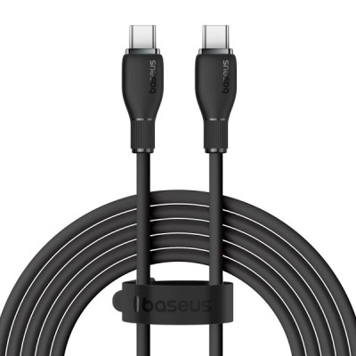 Cablu Date si Incarcare USB-C - USB-C Baseus Pudding, 100W, 2m, Negru P10355702111-01 foto