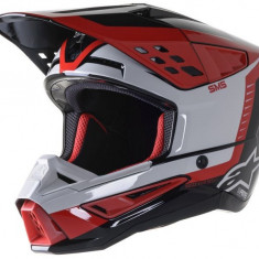 Casca Moto Alpinestars Mx S-M5 Beam Negru / Gri / Rosu Marimea M 8303622/1313/M