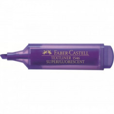 Textmarker Faber – Castell 1546, Violet Super Fluorescent, Rechizite Scolare, Textmarker Pigmentat, Accesorii pentru Birou, Marker Fluorescent Scoala,