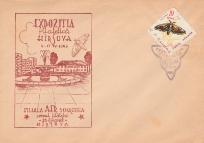 1966 Expozitia filatelica HARSOVA, plic cu stampila speciala AFR Dobrogea foto