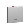 Intrerupator cu Revenire si LED Schneider Noua Unica Aluminiu 10A, 2 Module, NU320630N