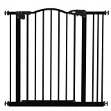 PawHut Poartă Extensibilă pentru C&acirc;ini fără Șuruburi, Poartă de Siguranță Reglabilă, 94-100x94 cm, Negru | Aosom Romania