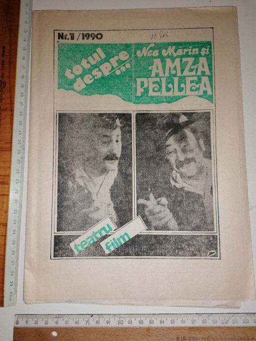 RAR= ZIAR VECHI ANII 90 ANUL 1 , NUMARUL 1 TOTUL DESPRE NEA AMRIN SI AMZA PELLEA