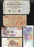 Set 5 bancnote de prin lume adunate (cele din imagini) #330, Europa