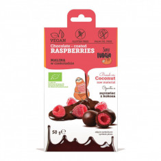 Zmeura invelita in ciocolata bio fara gluten, 50g, Super Fudgio