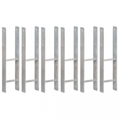 vidaXL Ancore de gard, 6 buc., argintiu, 14x6x60 cm, oțel galvanizat