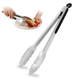 Cleste profesional pentru gratar si bucatarie Koken, Otel inoxidabil/Silicon, Maner Antialunecare, Blocare Practica, gătește și servește cu ușurință,