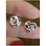 Cumpara ieftin Cercei Argintii, Inima, cu Zirconiu Cubic, Twinkle - 594201