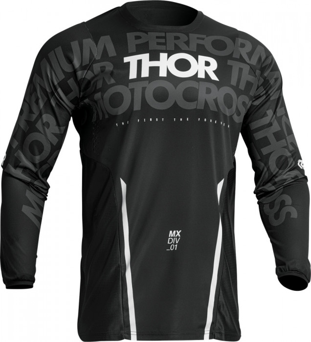 Tricou motocross/enduro Thor Pulse Mono, culoare negru/alb, marime M Cod Produs: MX_NEW 29107098PE