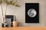 Tablou Canvas, "Luna plină strălucind pe cer", Lună, Noapte, Strălucire, Mister, Serenitate, 26 x 39 cm, CMCLASS