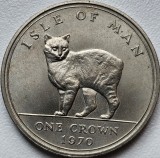 1 Crown 1970 Isle of Man / Insula Man, Manx Cat, km#18