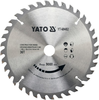 YATO Disc circular pentru lemn 180 x 20 x 2.4 T36 foto
