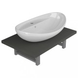 Cumpara ieftin Set mobilier de baie, 2 piese, gri, ceramica