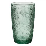 Pahar Sticlă Tropical, Verde, Capacitate 380ml, Set 4 Bucăți, Oem