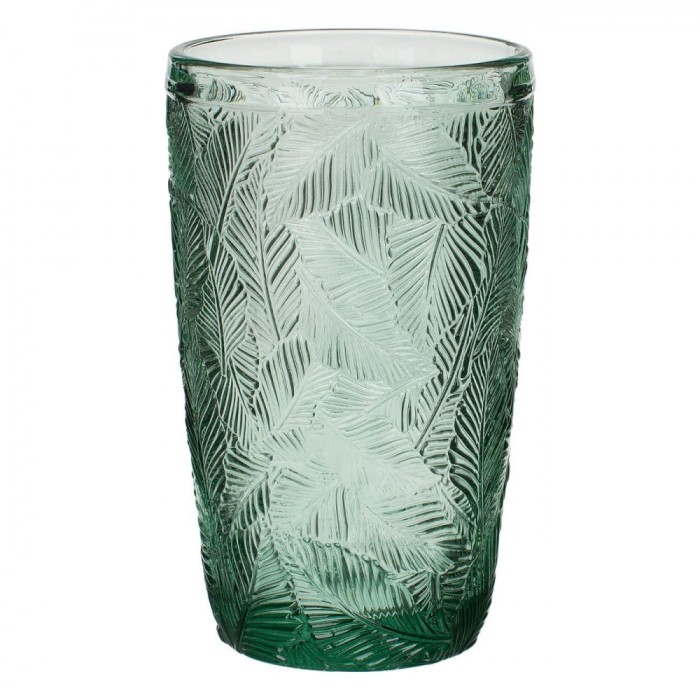 Pahar Sticlă Tropical, Verde, Capacitate 380ml, Set 4 Bucăți