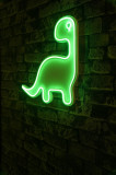 Decoratiune luminoasa LED, Dino the Dinosaur, Benzi flexibile de neon, DC 12 V, Verde, Neon Graph