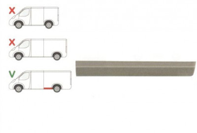 Segment reparatie aripa spate Mercedes Sprinter 1995-2007, VW LT 1995-2006 L=2900 Partea Stanga, Spate in fata rotii, baza roti :4025 mm, inaltime 15 foto