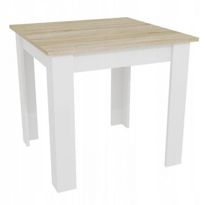 Masa pentru sufragerie/living, Artool, lemn, stejar sonoma si alb, 80x80x75 cm foto
