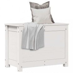 vidaXL Cutie de depozitare, alb, 60x32x45,5 cm, lemn masiv de pin