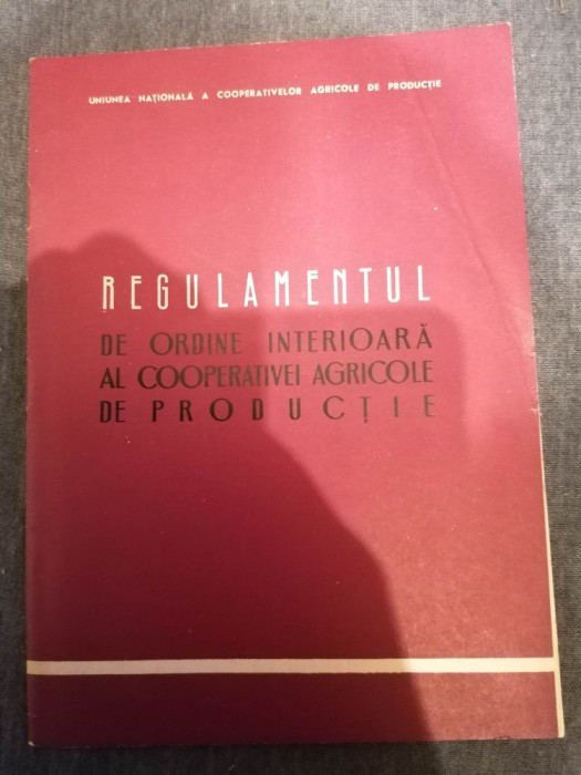 Regulamentul de ordine interioara al cooperativei agricole de productie