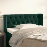 vidaXL Tăblie de pat cu aripioare verde &icirc;nchis 103x16x78/88 cm catifea 3119149