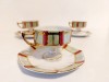Lot 3 cesti cu farfurii de portelan, design deosebit, miniatural forma octognala
