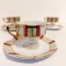 Lot 3 cesti cu farfurii de portelan, design deosebit, miniatural forma octognala