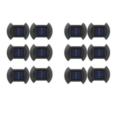 Set 12 lampi LED solare cu lumina bidirectionala pentru garduri, scari exterioare, senzor de lumina calda