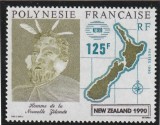 Polynesia 1990 - Harta , Noua Zeelanda , dantelat .MNH , Mi.562, Istorie, Nestampilat