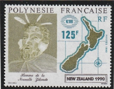 Polynesia 1990 - Harta , Noua Zeelanda , dantelat .MNH , Mi.562 foto