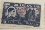 Timbre Romania Timbru Supratipar RPR 5 lei , +5 ARLUS 1-7 XI 1947, Stampilat