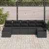 Set de canapea 7 pcs Negru poliratan